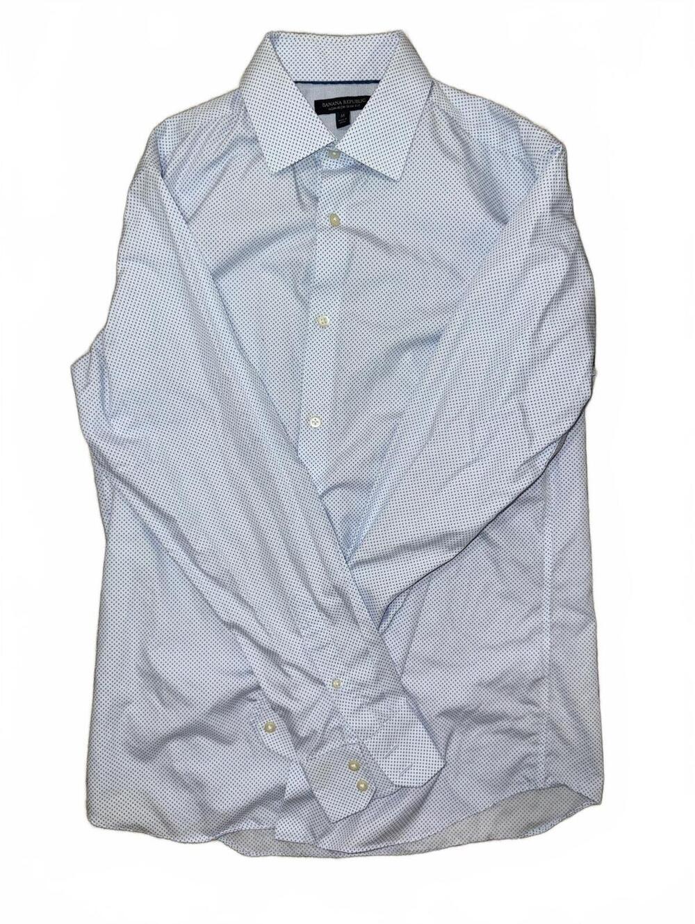Men’s Banana Republic white pattern button up shirt Size Medium